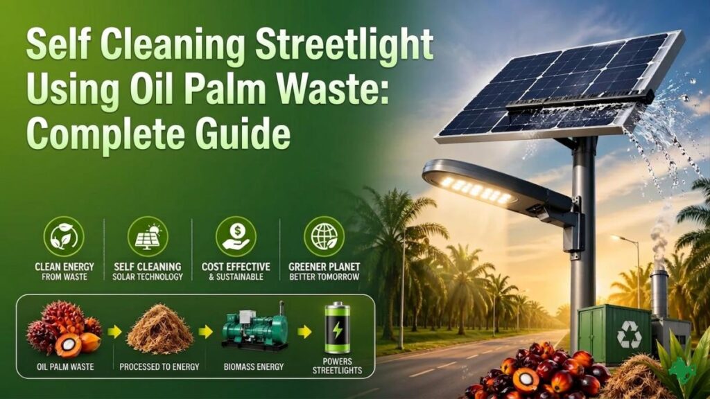self cleaning streetlight oil palm waste